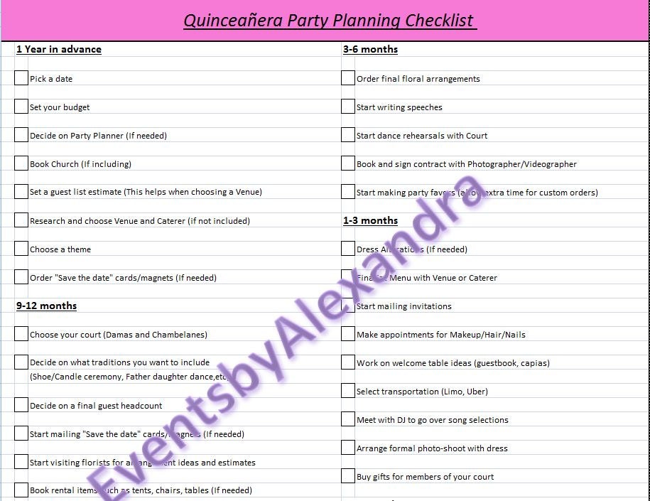 quinceanera party planner