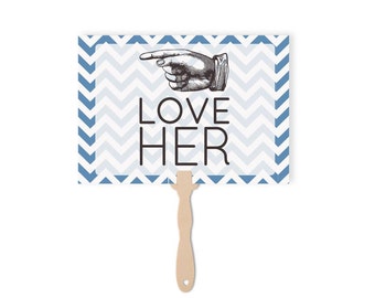 Wedding Paddles Love Him love Her | Wedding Photo Booth Props | Love Him Love Her Sign