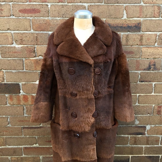 Items Similar To Vintage 70s Brown Musquash Fur Coat Muskrat 1960 S 70 Kangaroo Fur Coat Size Medium Made In Australia