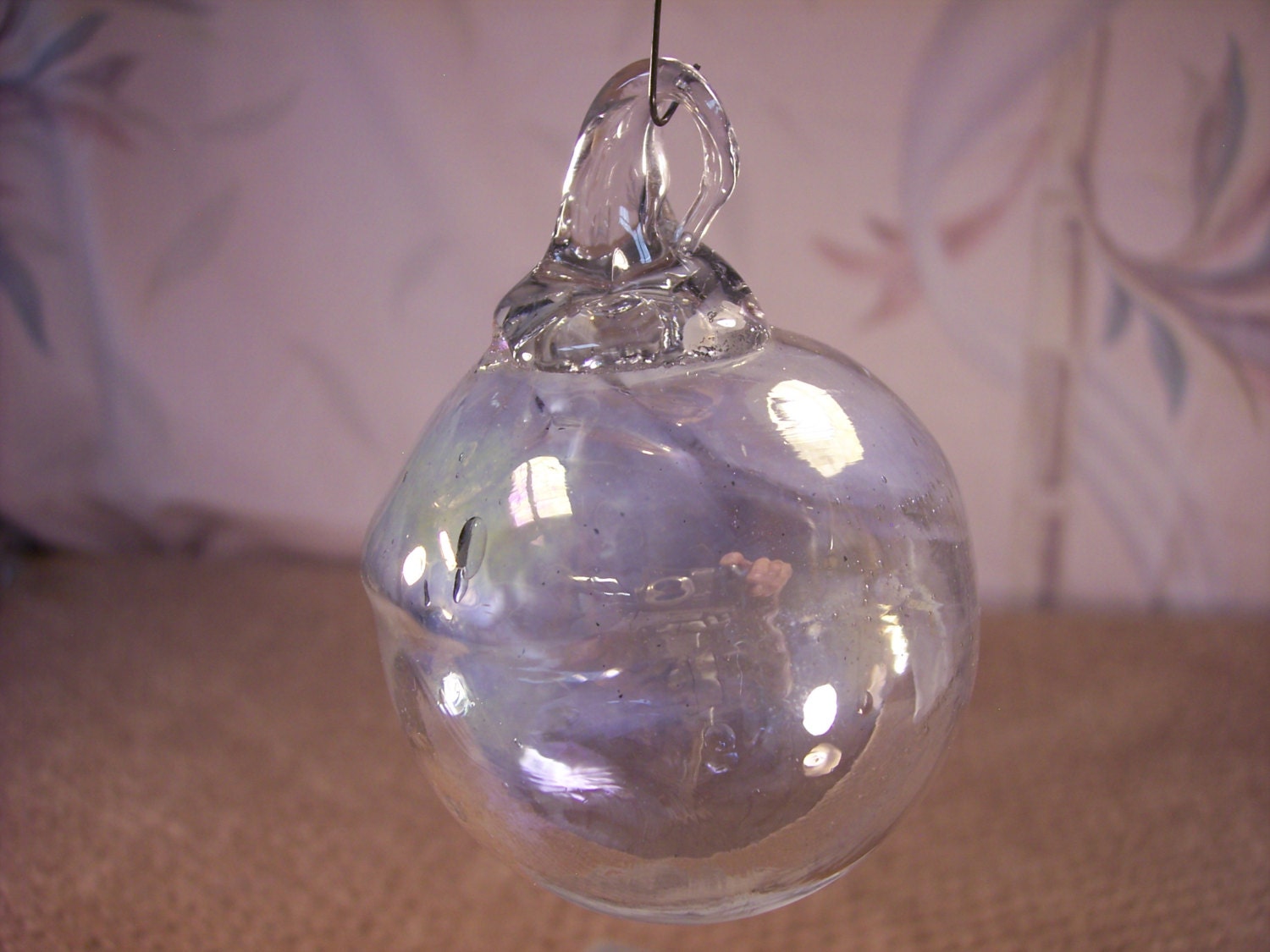 Hand Blown Glass Ball Christmas Ornament 2152