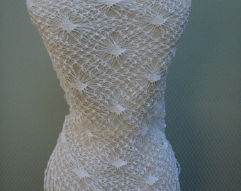 Wedding Shawl,Bridal Shawl, Bridal Bolero, Wedding Bolero,Wedding Shrug, Crochet Tread Shawl,Wedding Cover Ups, White Lace Dantelle Shawl,
