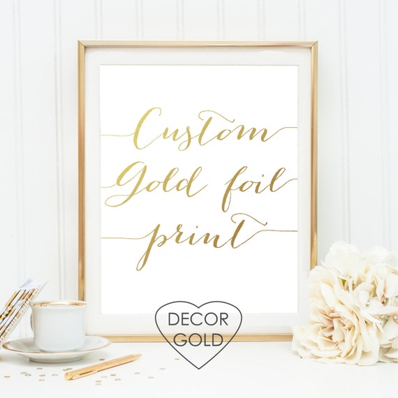 Custom Gold foil print gold foiled print gold office decor