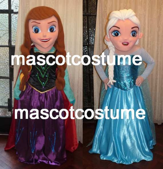 New Special elsa & anna frozen Mascot Costume olaf figure ice