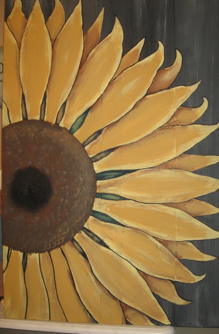 Sunflower Painting On Barn Wood By SouthofParis On Etsy   Il 750xN.819446486 8xhj 