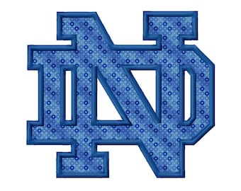 ND Applique Machine Embroidery Design 3x3 4x4 5x7 6x10 8x8 Notre Dame INSTANT DOWNLOAD