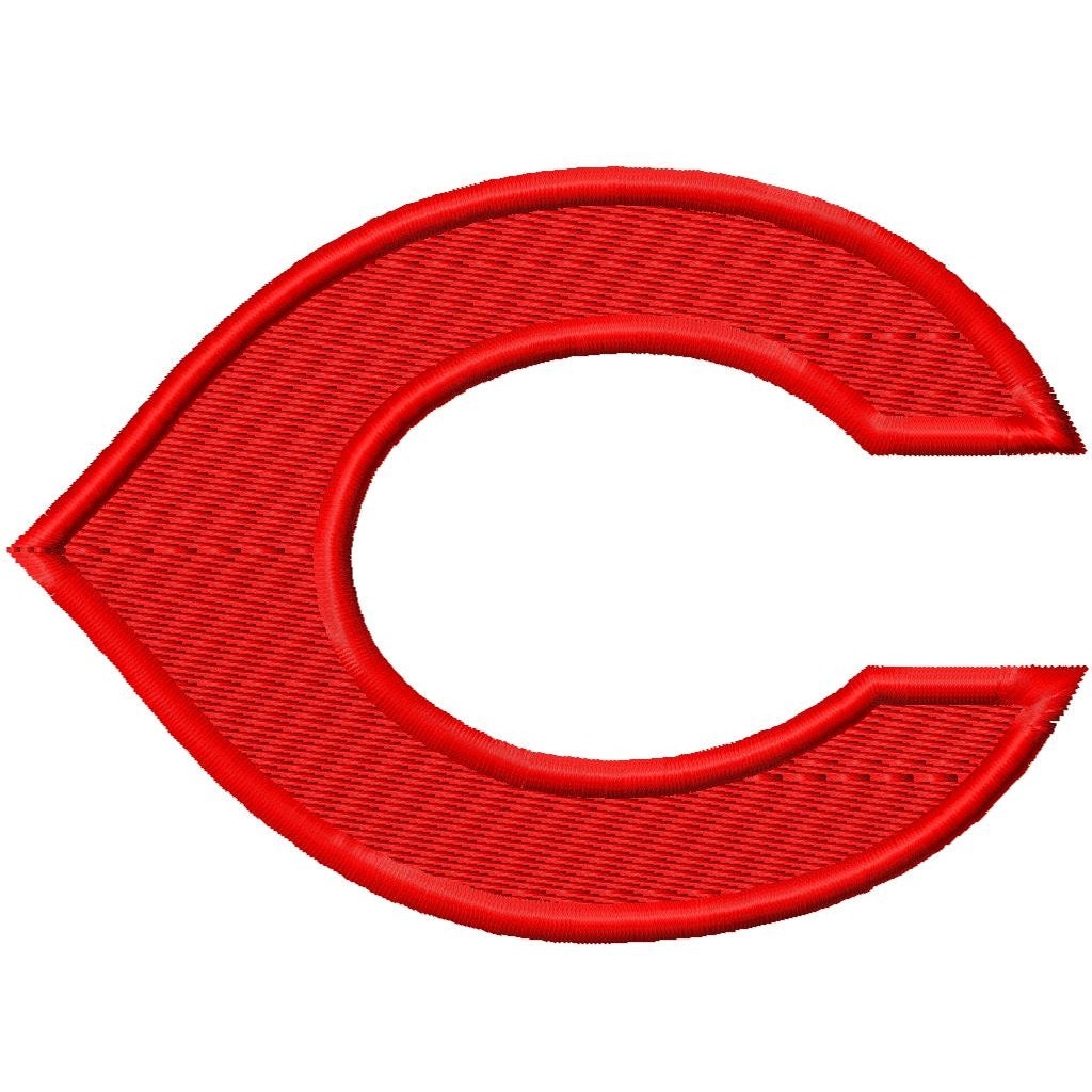 C Solid Fill Embroidery Design 2x2 3x3 4x4 5x5 Reds Cincinnati