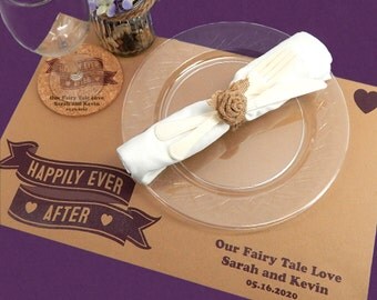 Personalized Kraft Paper Placemats, Custom Placemats, Cute Placemats, Bridal Shower Decor, Party Placemats - Set of 12