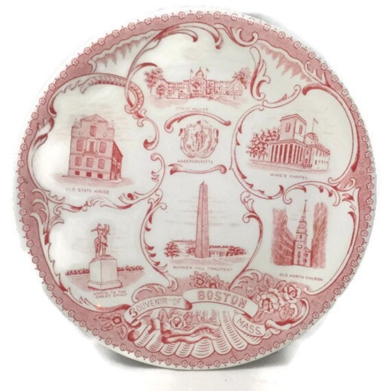Vintage Boston Massachusetts Plate State Souvenir by Duckwells