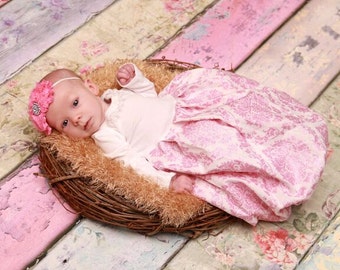 Baby girl coming home outfit=baby, newborn girl layette, baby girl layette, newborn photos, girl take me home set, layette set, damask pink
