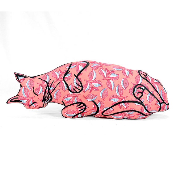 pillow, cat pillow, animal pillow, big belly up cat shaped pillow ...