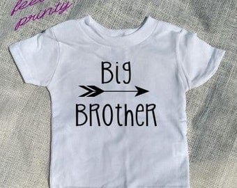 SALE big brother Shirt Big Bro Shirt Boys Shirt White with black New Brother arrow shirt