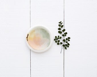 Denali 14k Gold Porcelain Set of 4 Small Dipping Plates // From Canyon Series // Modern, Organic Home Goods