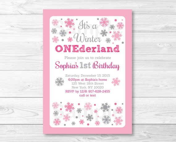 Free Printable Winter Onederland Invitations 1