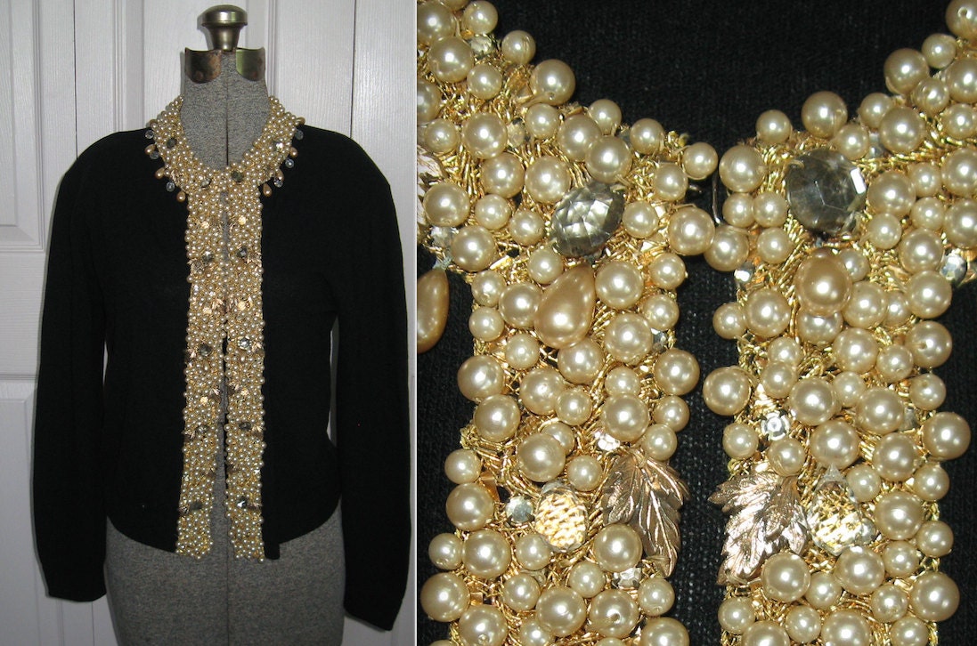 Beaded Cardigan . beaded evening sweater . Evening Sweater