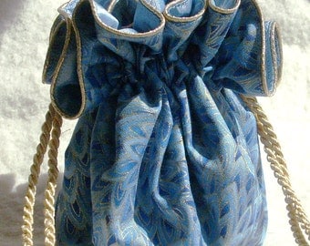 Bluebird Travel Jewelry Pouch, Bag travel organizer in shades of blue