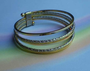 Vintage 60s Mod Hoops Bangle Bracelet