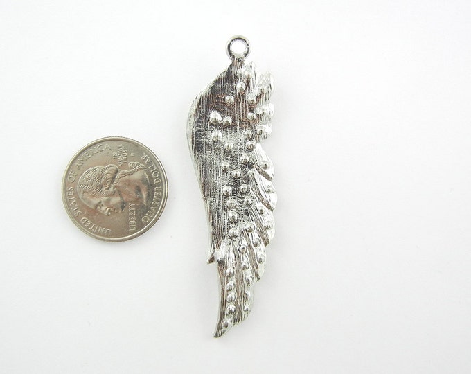 Rhinestone Wing Pendant Silver-tone Aurora Borealis Rhinestones