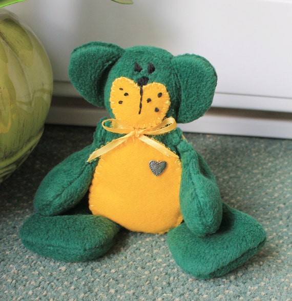 yellow green teddy bear