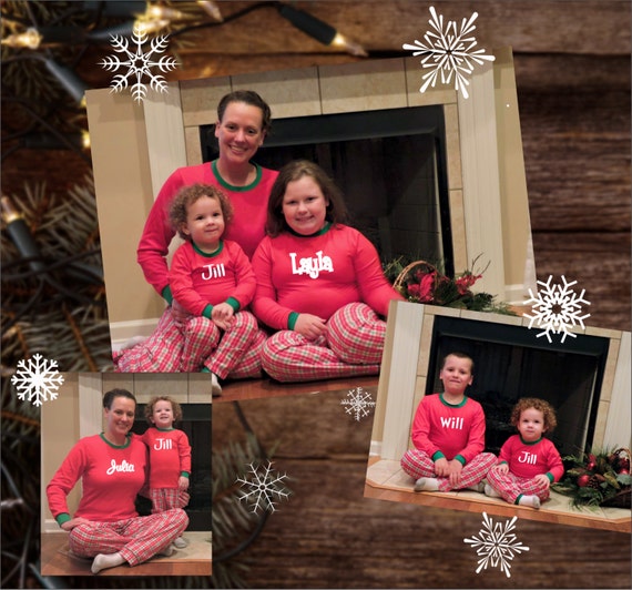 Christmas Pajamas- Infant, childrens, & adult With Monogram or Name!