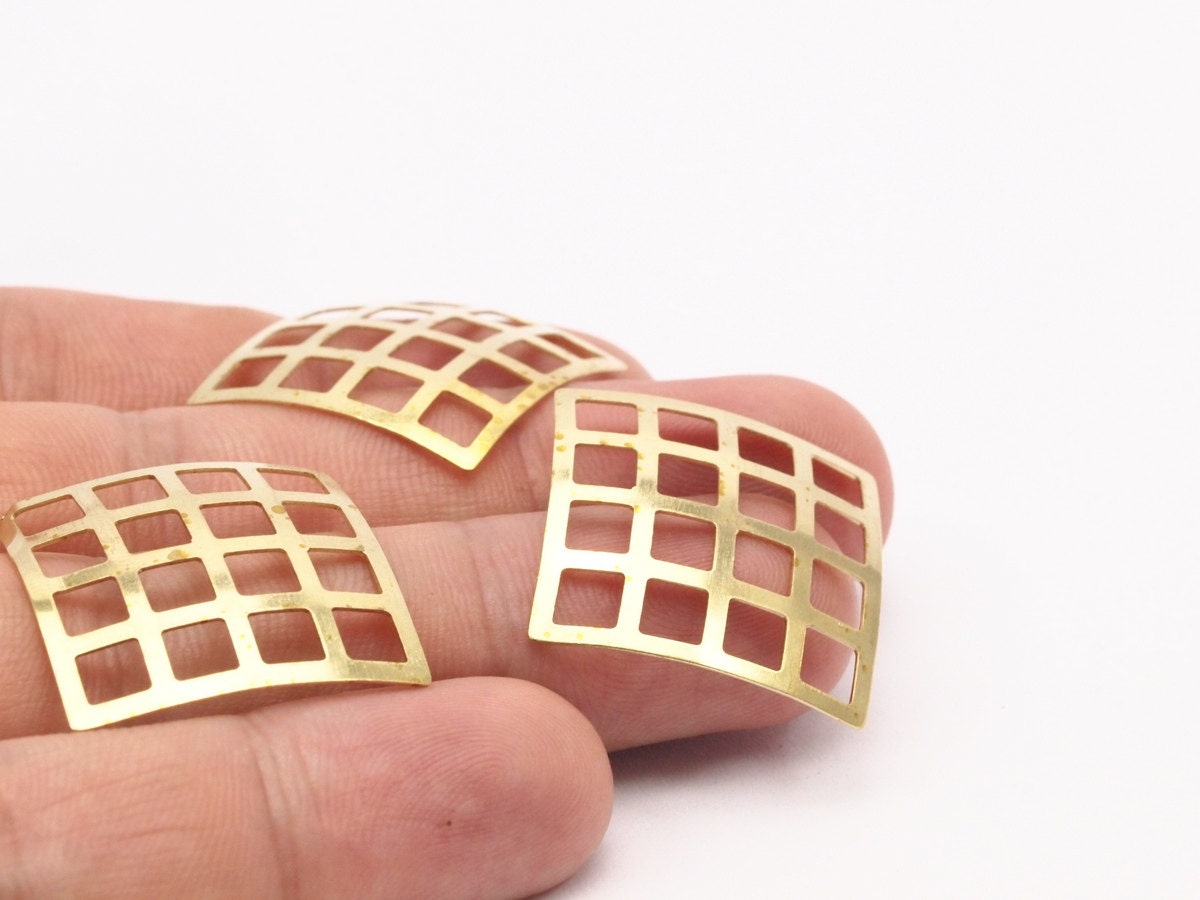 Brass Squares Charm 10 Raw Brass Squares 23mm Bs 1280