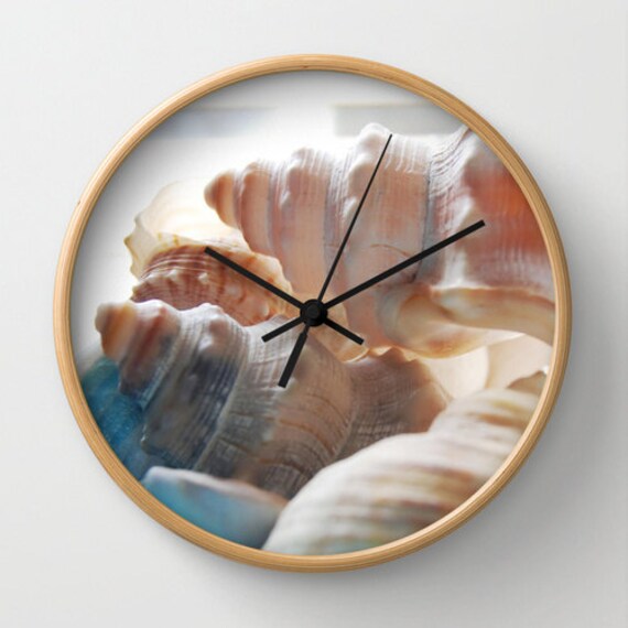 Sea shells photo clock beach theme wall clock beach home