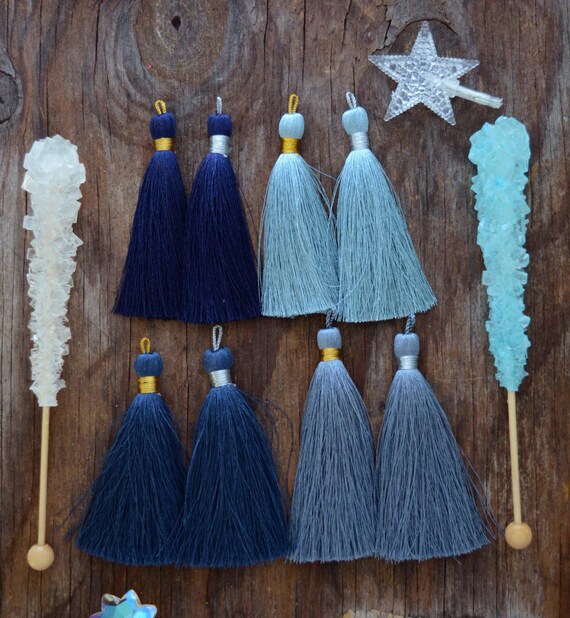 blue luxe silk tassel mix 3 quot braided loop blue luxe silk tassel mix 3 quot braided loop