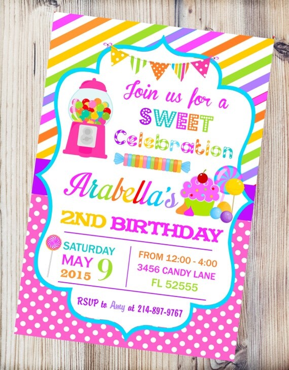 Candyland Invitations Free 6