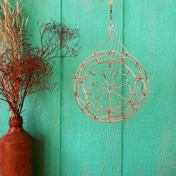 Copper Hanging Wire Sphere Basket by CharestStudios on Etsy