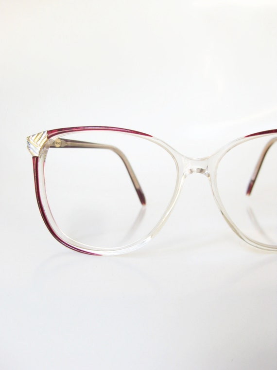 1980s Oversized Eyeglass Frames Wayfarer Womens Ladies Brass