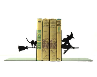 Witch Metal Art Bookends - Free USA Shipping