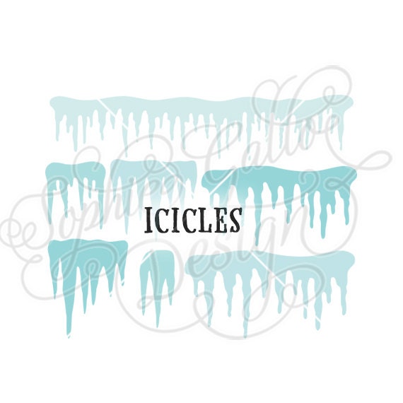 Winter Icicles Design SVG DXF digital download file