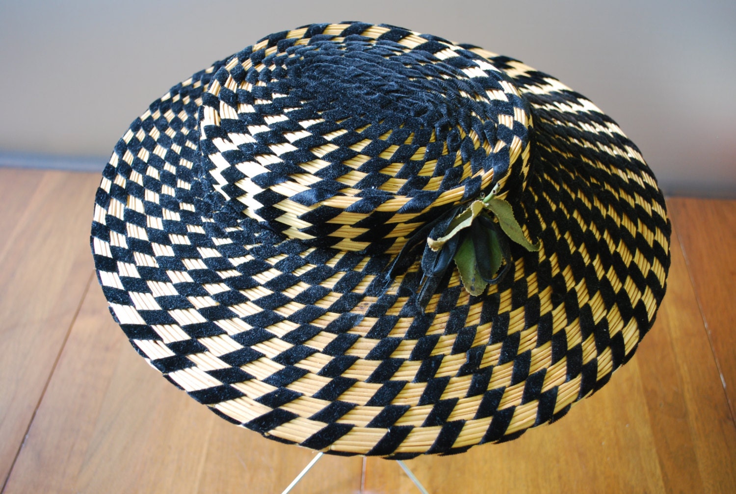RESERVED Vintage Straw Hat by Frank Palma woven with
