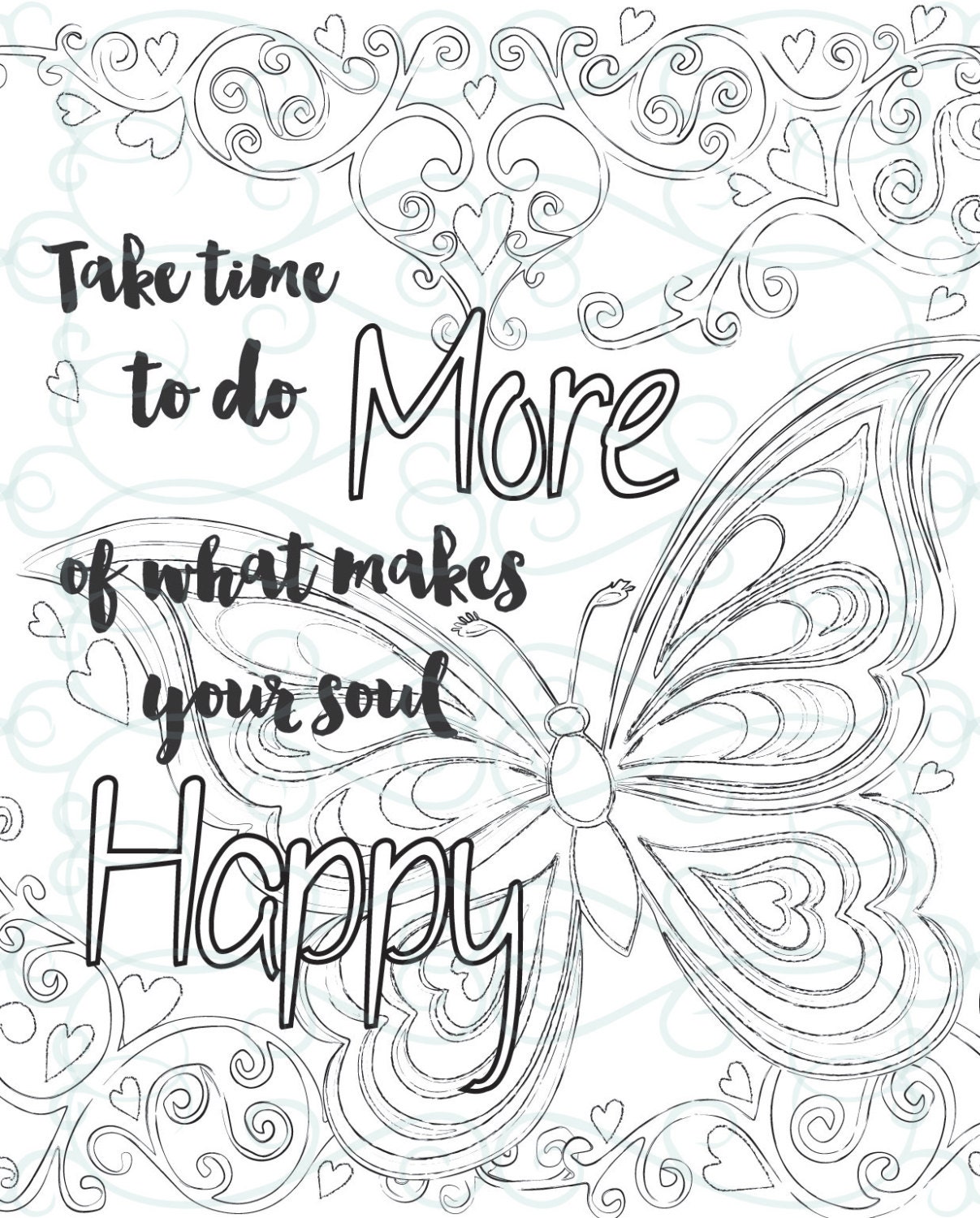  Adult  Inspirational Coloring  Page  printable  01 Make your Soul