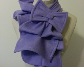 Ruffled Bow Scarf - Light Purple