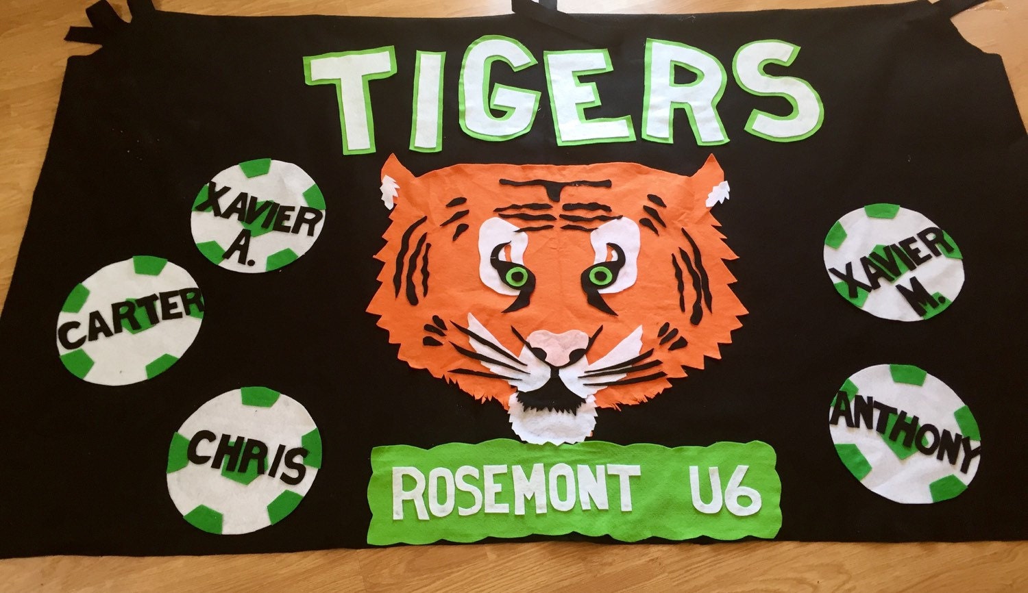 Tigers team soccer banners personalized any sport big cats