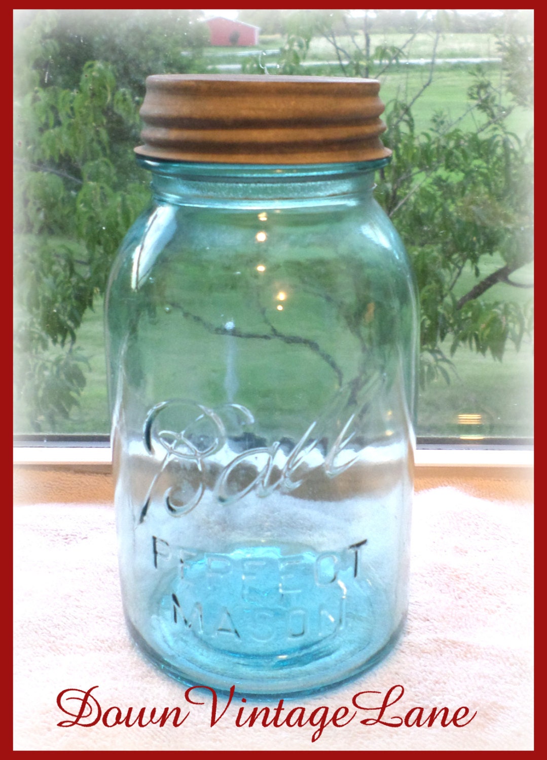 Number 13 Vintage Blue Ball Mason Jar NUMBER 13 Quart