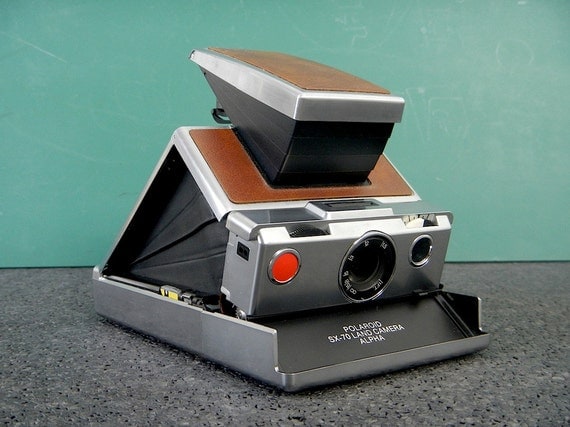 Vintage Polaroid Sx70 Polaroid Camera Tan Leather By Cathodeblue