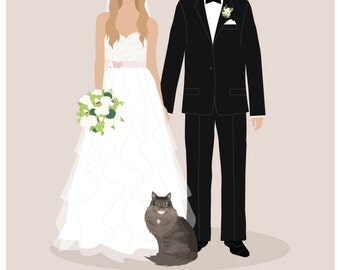 Custom wedding portrait, custom couple gift, wedding gift