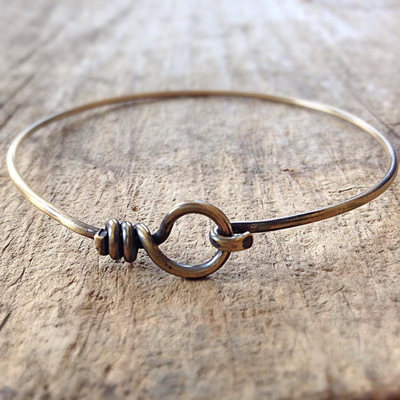 Vintage Brass Hook and Eye Bangle Latch and Hook by TesoroDelSol