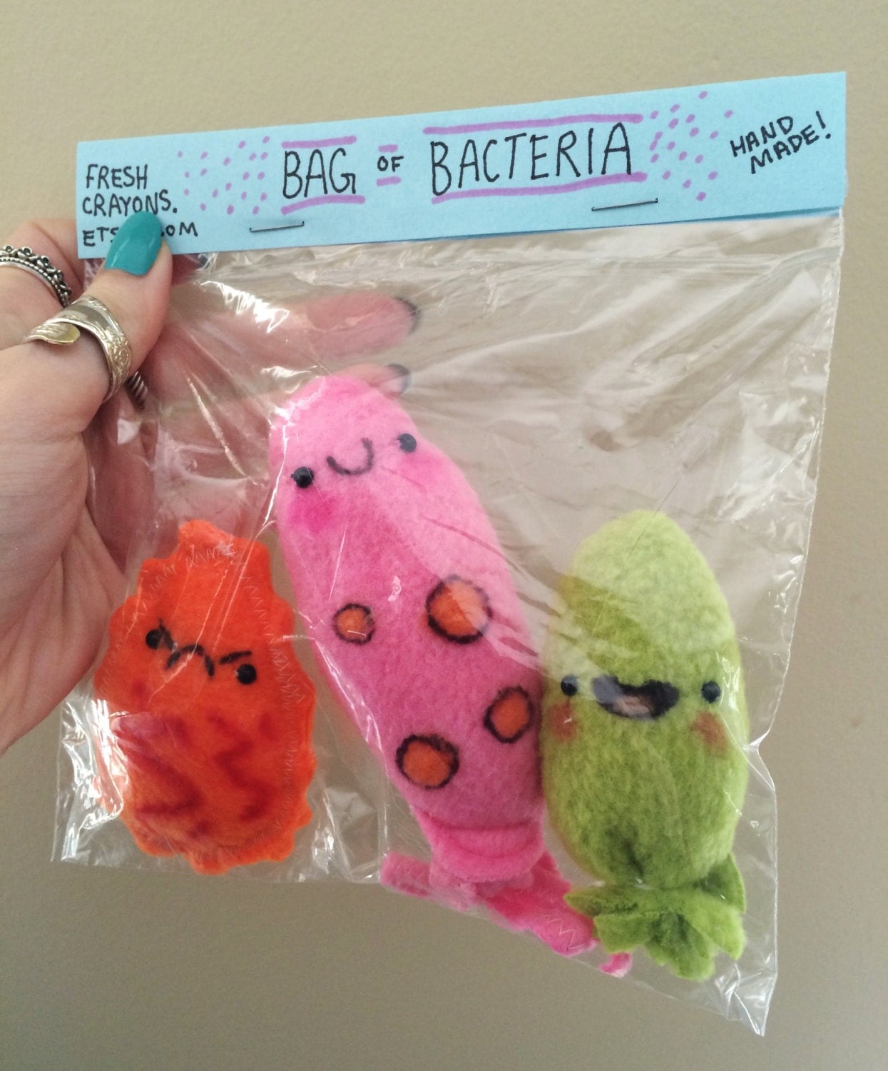 Bag of Bacteria: Set of 3 Mini Microbe Plushies Science