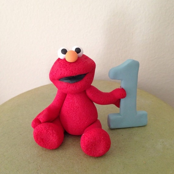 Custom Elmo Birthday Cake Topper Handmade