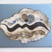 Abstract Ceramic Wall Art Sculpture Blue White Contemporary Clay Wood Backing Pottery Wall Hanging Modern Ceramic Wall Decor