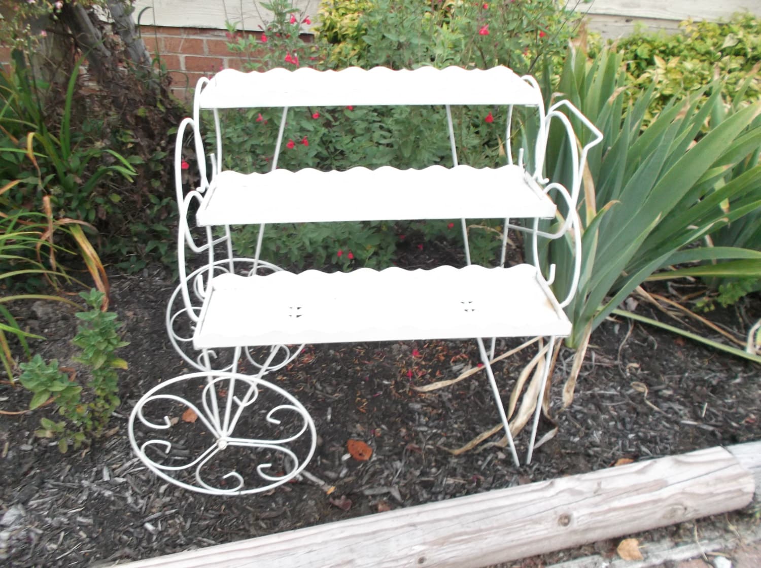 Plant Stand 1960s Flower Cart Plant Stand 3Tier Painted White Haute