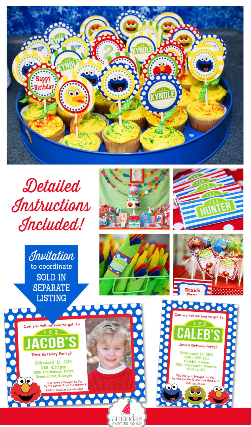Sesame Street Party Sesame Street Birthday Printables