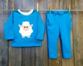 Girls 18-24 Months Trendy Sweatshirt and Matching Pants Sweet Lamb Handmade - 18-24 Months Girls Handmade Shirt and Pant Set Fall