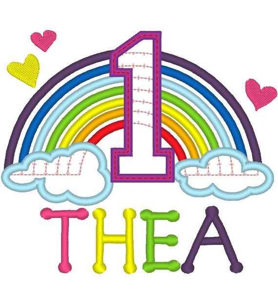 Rainbow Little Baby Personalized Embroidery Design Machine