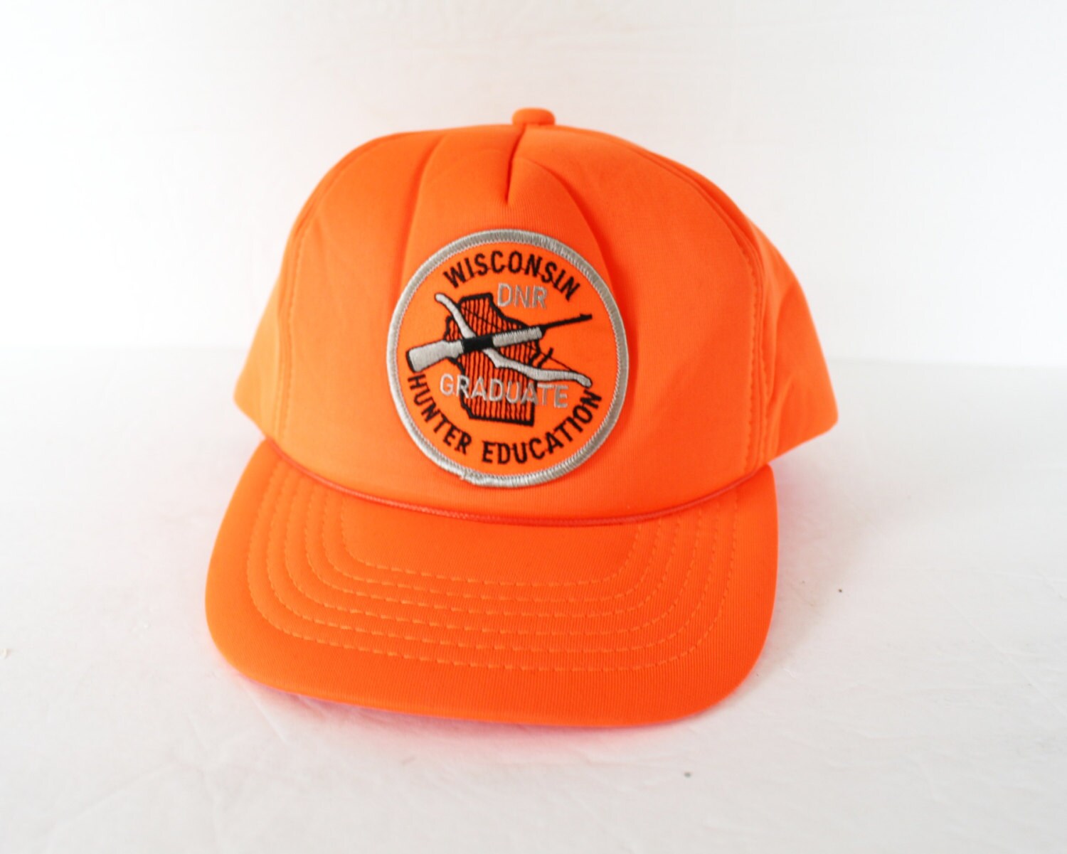 Vintage Hunting Hat Cap Blaze Orange Wisconsin Hunter