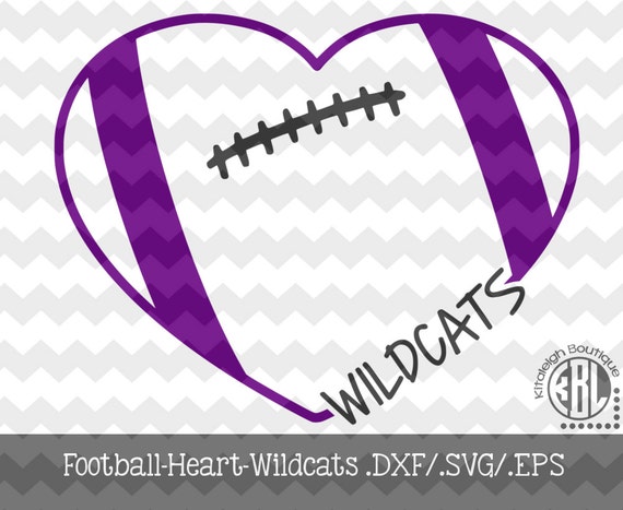 Download Items similar to Football Heart Wildcats (.DXF/.SVG/.EPS ...