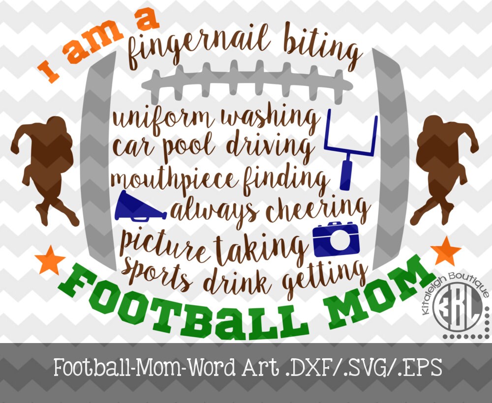 Download Football-Mom-Word Art Decal Files .DXF/.SVG/.EPS for use