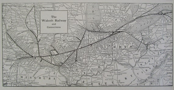 Items Similar To 1920s Wabash Railway System Map 4x9 Railroad Train